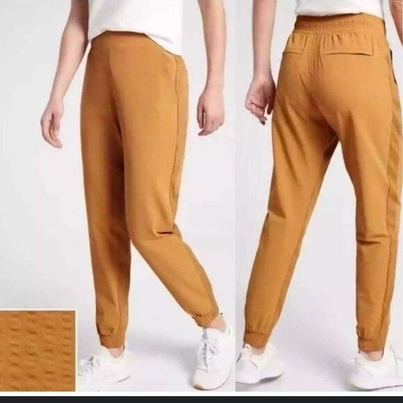 Athleta Mustard Brooklyn Textured Joggers - size 6 - Picture 1 of 9
